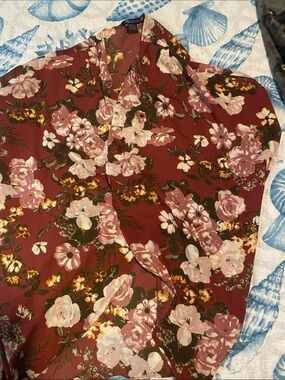 Miss Chievous Burgundy Floral kimono